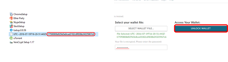 Ethereum (ETH) MyEtherWallet Unlock Wallet